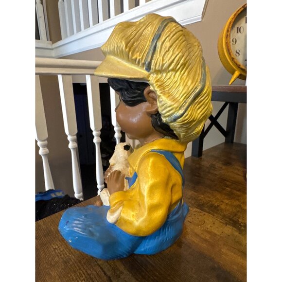 Universal Statuary Corp. 1974 10" Boy and Puppy Statue - Picture 4 of 8